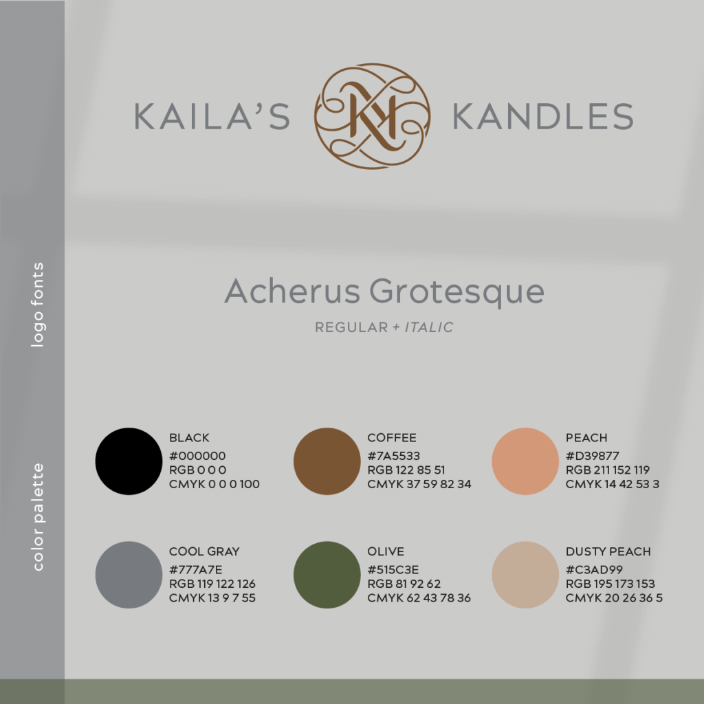 Color Palette for Kaila's Kandles