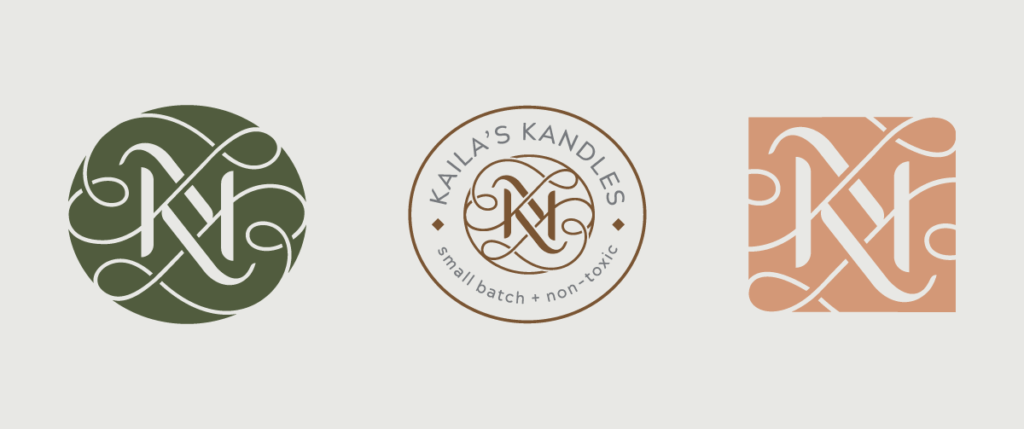 Badge Logo Versions for Kaila's Kandles