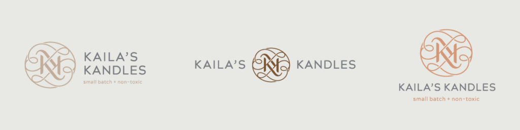 Logo Versions for Kaila's Kandles
