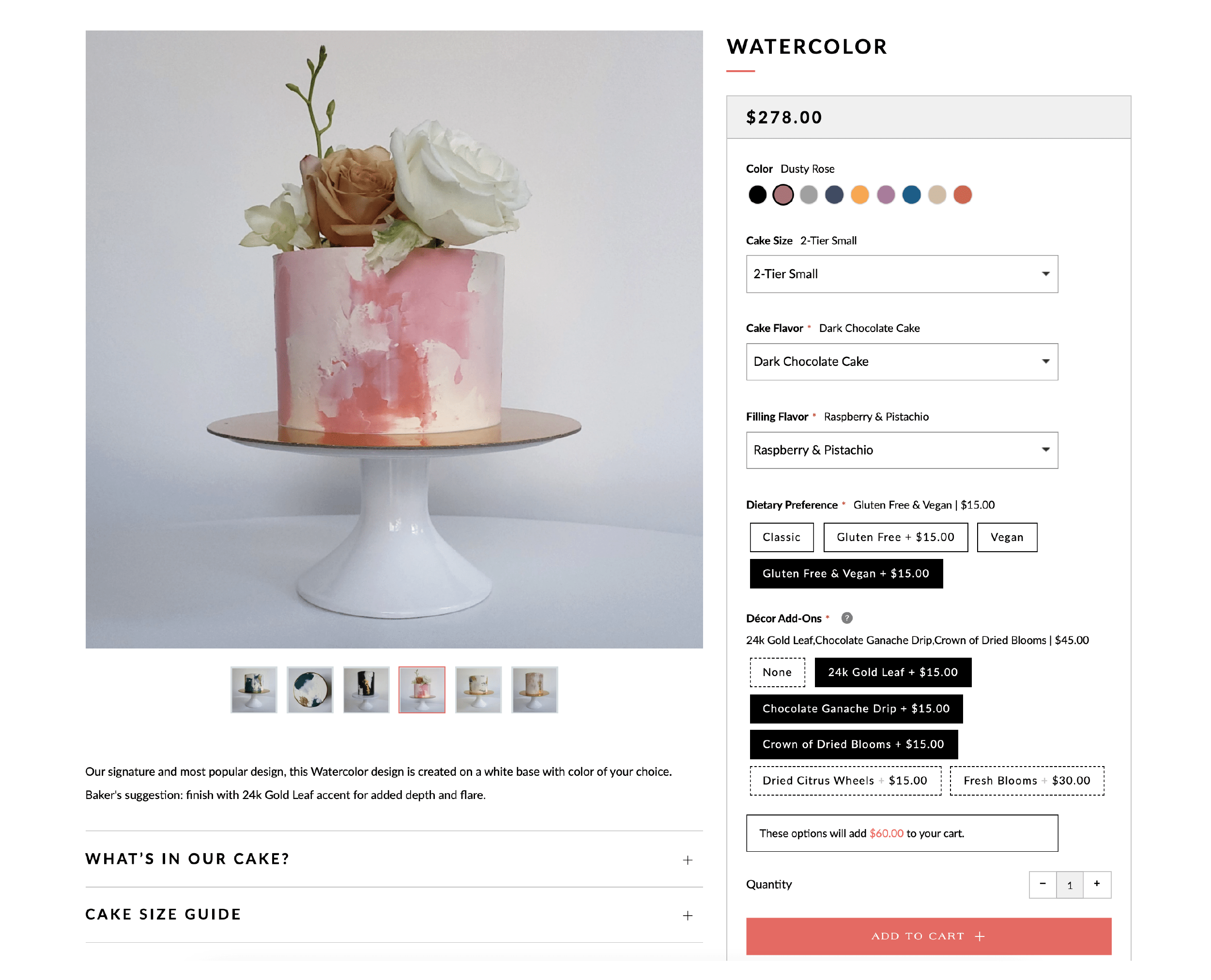Product Listing – Website design Craft Cakes CLT
