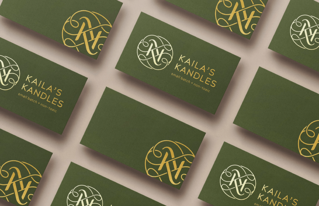 Business Card Mockup for Kaila's Kandles